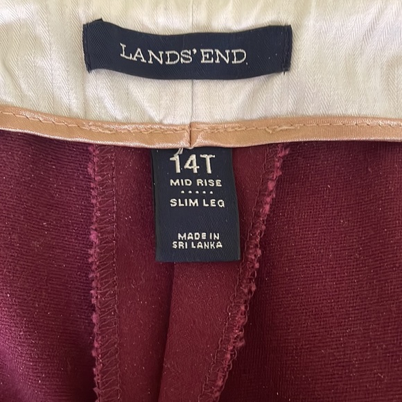Lands End burgundy skinny pants - Picture 3 of 5